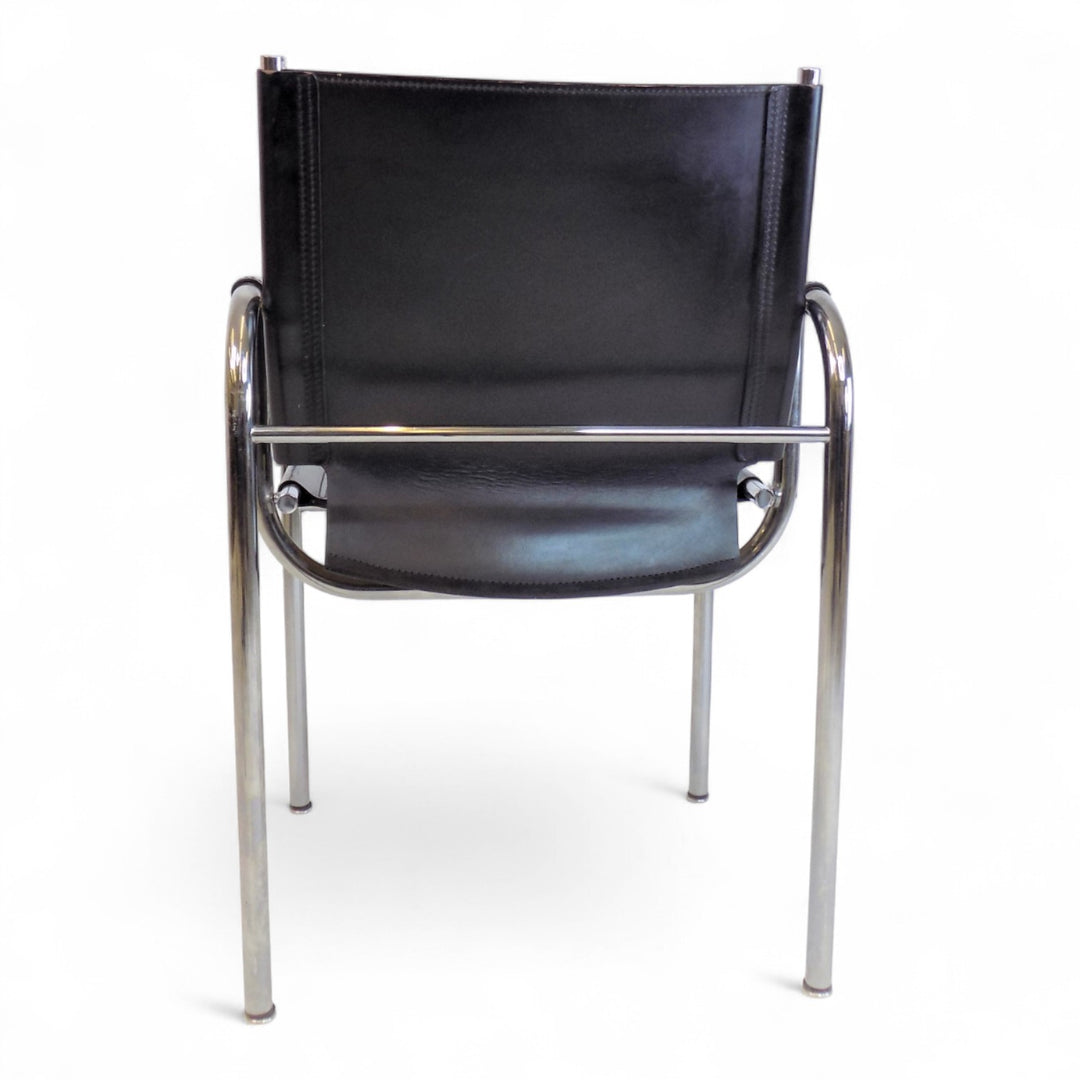 Strässle HE Bauhaus Lederstuhl von Hans Eichenberger, 1960