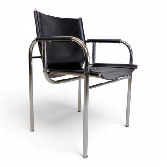 Strässle HE Bauhaus Lederstuhl von Hans Eichenberger, 1960