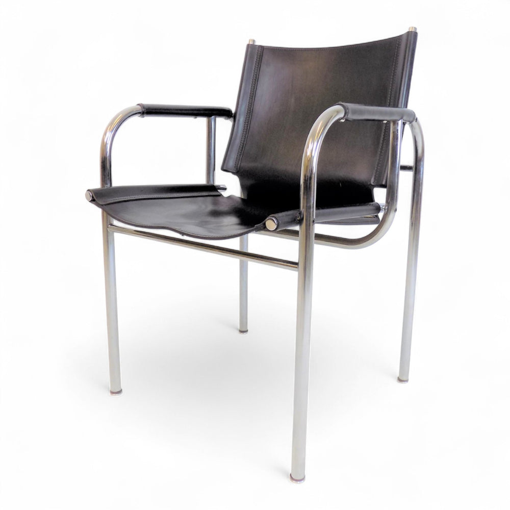 Strässle HE Bauhaus Lederstuhl von Hans Eichenberger, 1960