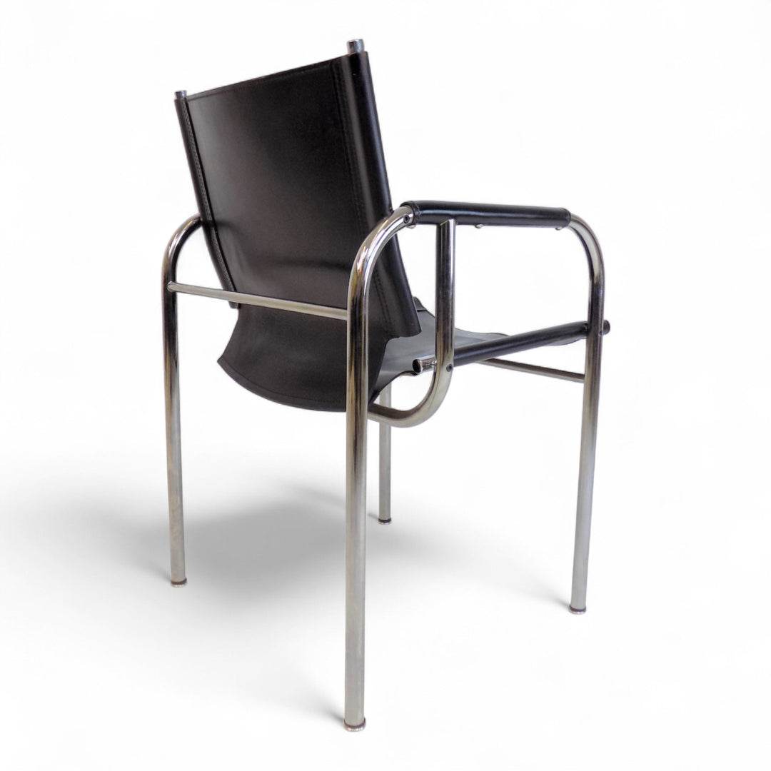 Strässle HE Bauhaus Lederstuhl von Hans Eichenberger, 1960
