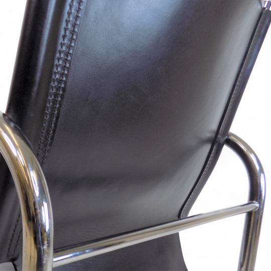 Strässle HE Bauhaus Lederstuhl von Hans Eichenberger, 1960