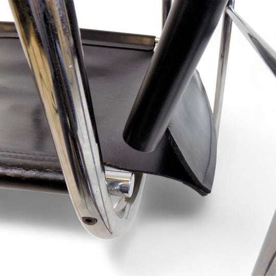 Strässle HE Bauhaus Lederstuhl von Hans Eichenberger, 1960