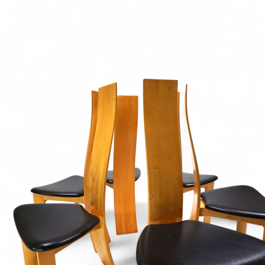 Tranekaer 6er Set Iris Esszimmerstühle von Bob van der Berghe, 1980