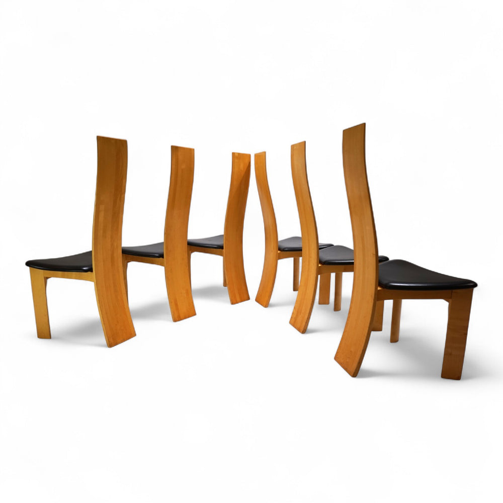 Tranekaer 6er Set Iris Esszimmerstühle von Bob van der Berghe, 1980