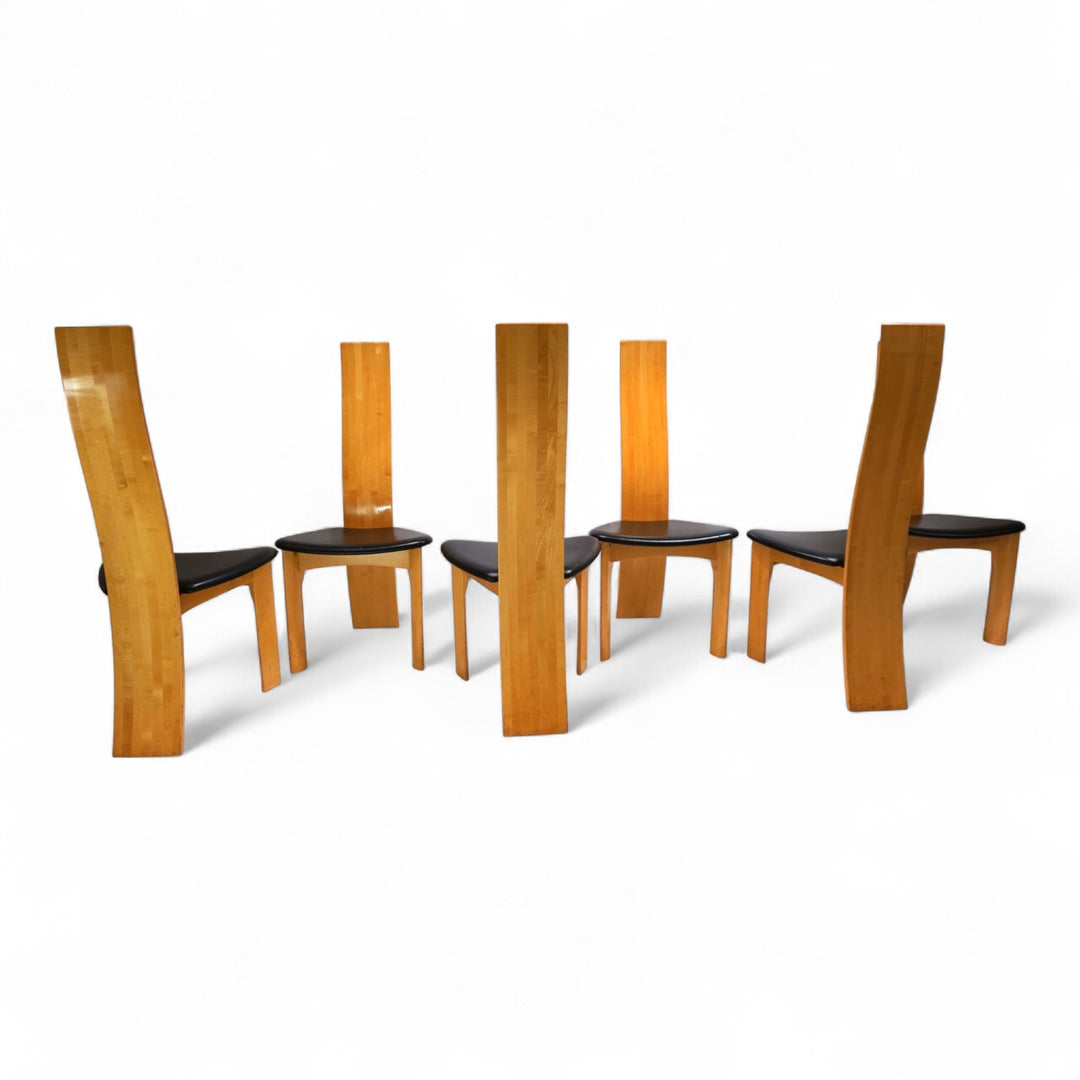 Tranekaer 6er Set Iris Esszimmerstühle von Bob van der Berghe, 1980