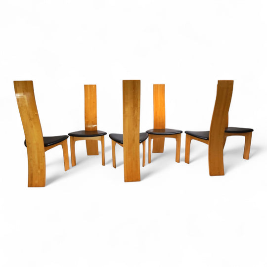 Tranekaer 6er Set Iris Esszimmerstühle von Bob van der Berghe, 1980