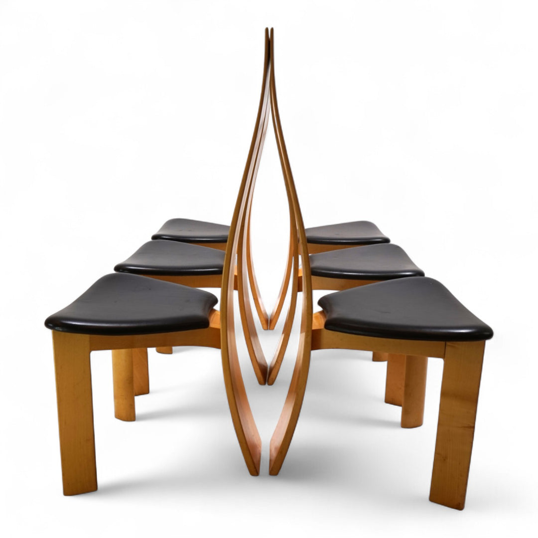 Tranekaer 6er Set Iris Esszimmerstühle von Bob van der Berghe, 1980