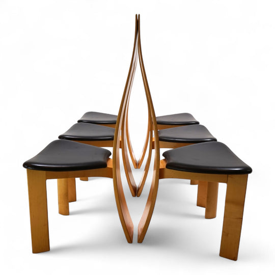 Tranekaer 6er Set Iris Esszimmerstühle von Bob van der Berghe, 1980