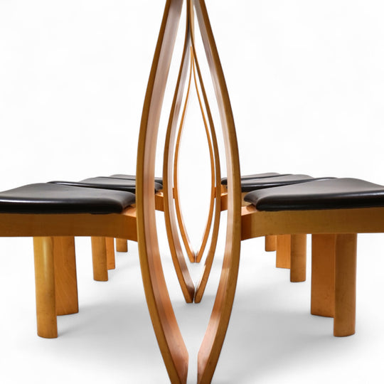 Tranekaer 6er Set Iris Esszimmerstühle von Bob van der Berghe, 1980