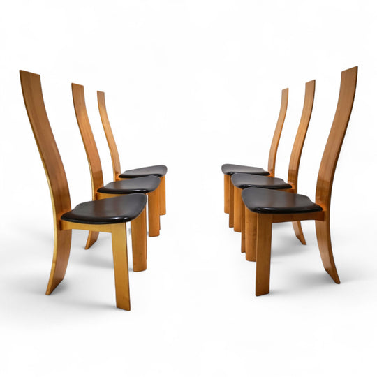 Tranekaer 6er Set Iris Esszimmerstühle von Bob van der Berghe, 1980