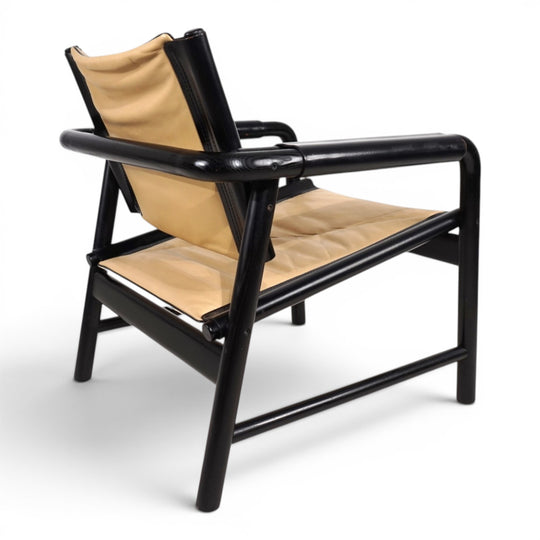 WK Möbel Leather Lounge Chair with Ottoman – Attributed to Hans Eichenberger, 1970