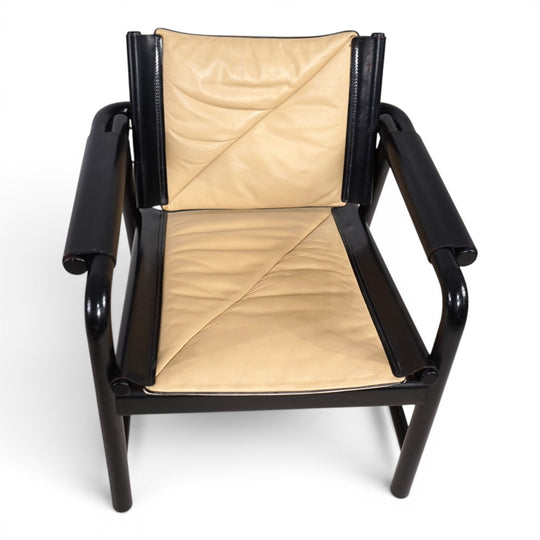 WK Möbel Leather Lounge Chair with Ottoman – Attributed to Hans Eichenberger, 1970