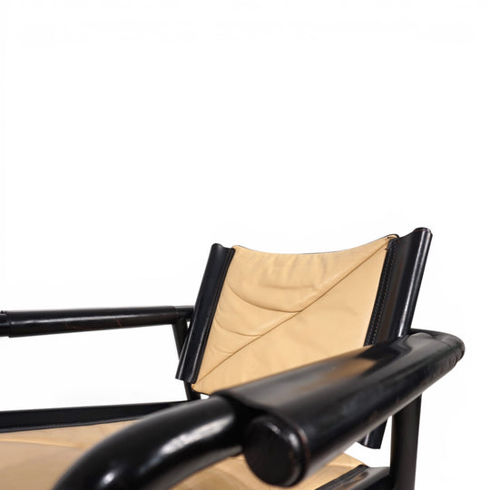 WK Möbel Leather Lounge Chair with Ottoman – Attributed to Hans Eichenberger, 1970