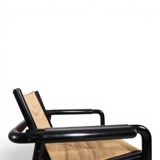 WK Möbel Leather Lounge Chair with Ottoman – Attributed to Hans Eichenberger, 1970