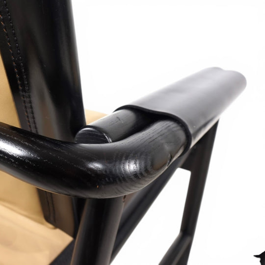 WK Möbel Leather Lounge Chair with Ottoman – Attributed to Hans Eichenberger, 1970