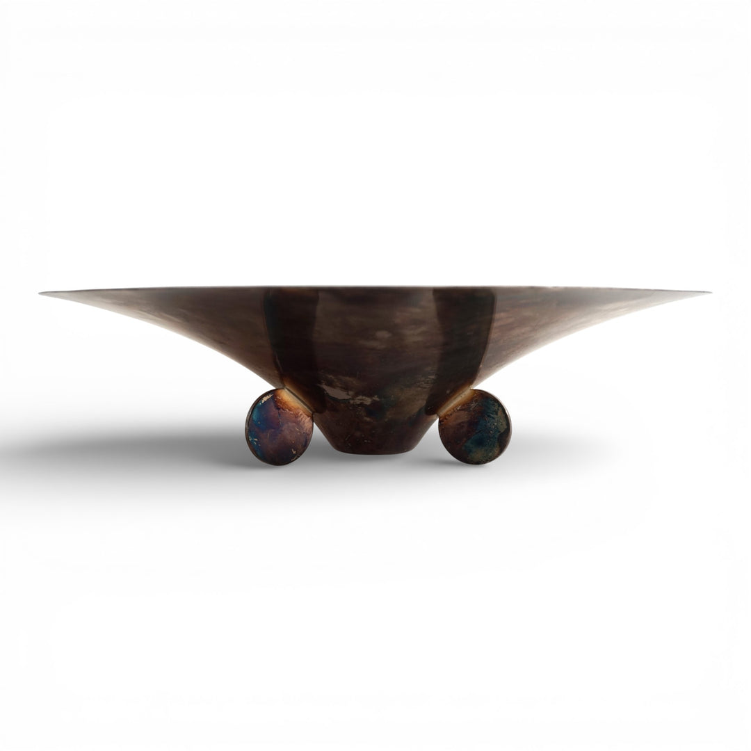 WMF Ikora skulpturale Bauhaus Schale Messing versilbert von Paul Haustein, 1920