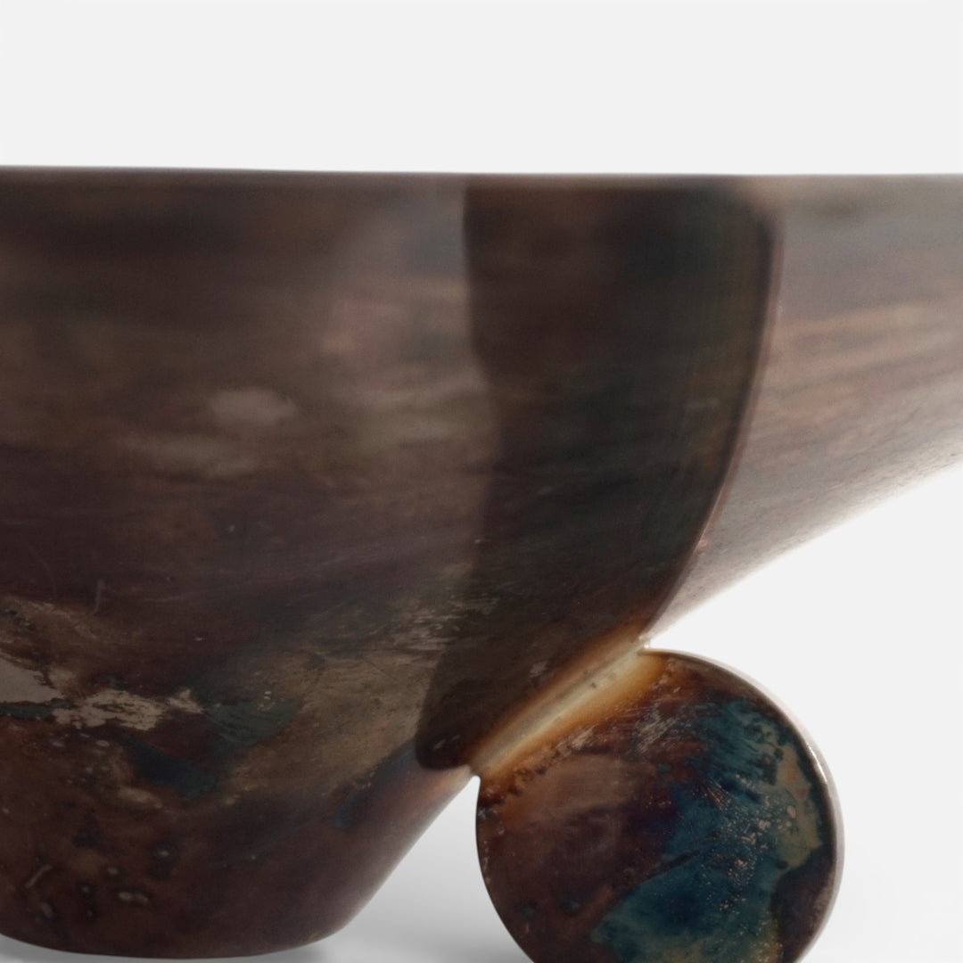 WMF Ikora skulpturale Bauhaus Schale Messing versilbert von Paul Haustein, 1920