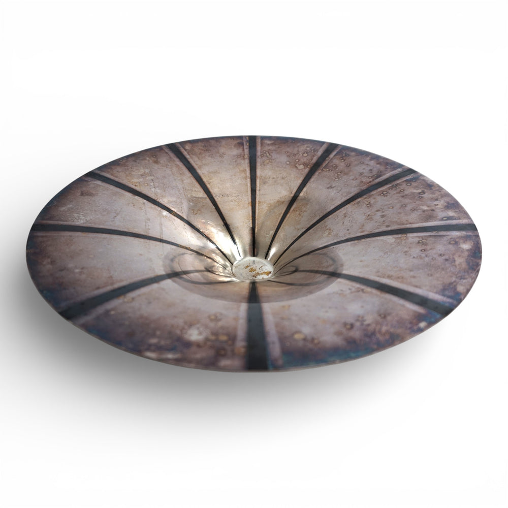 WMF Ikora skulpturale Bauhaus Schale Messing versilbert von Paul Haustein, 1920