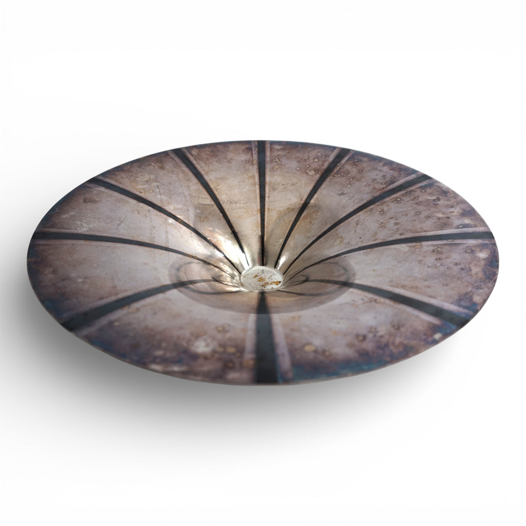 WMF Ikora skulpturale Bauhaus Schale Messing versilbert von Paul Haustein, 1920