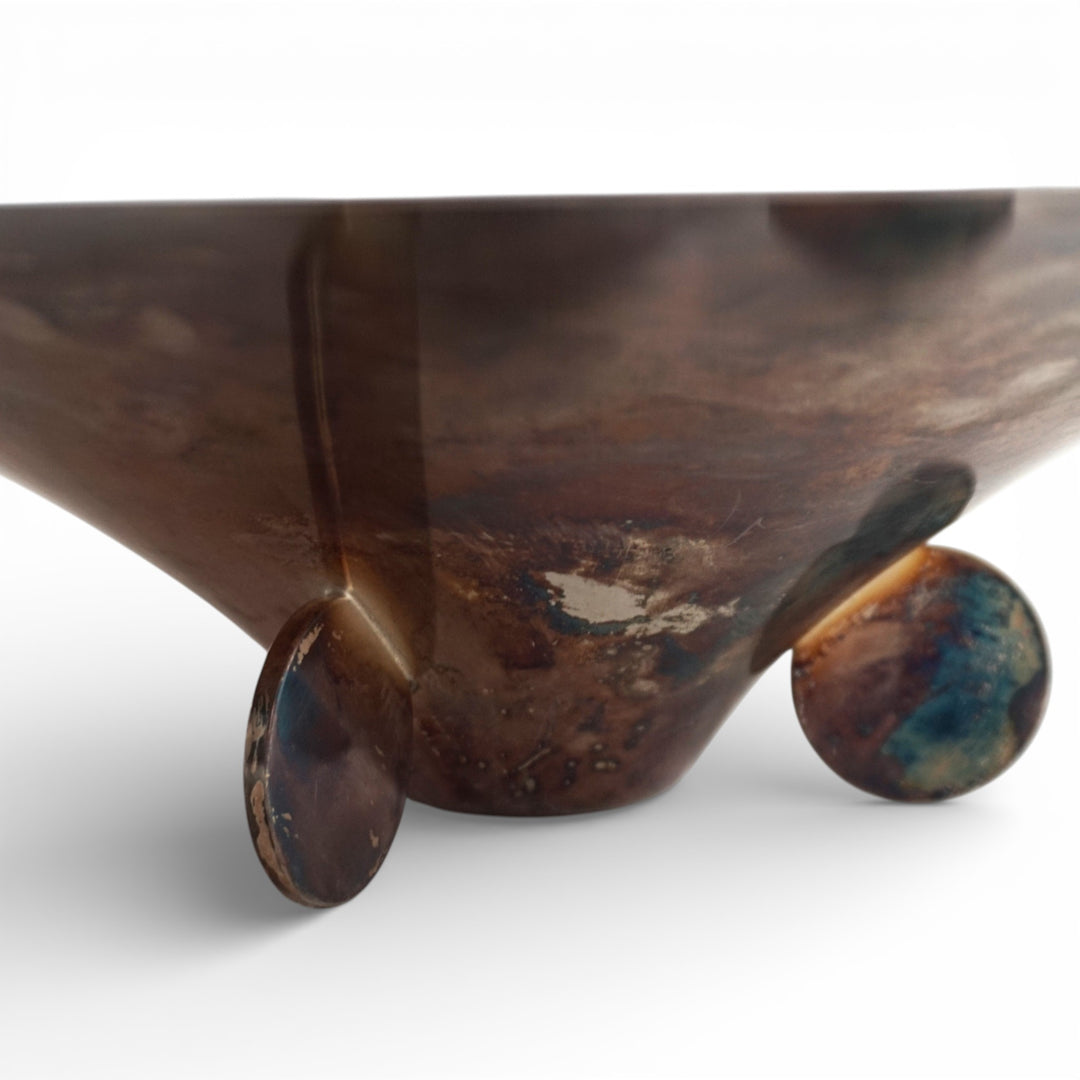 WMF Ikora skulpturale Bauhaus Schale Messing versilbert von Paul Haustein, 1920