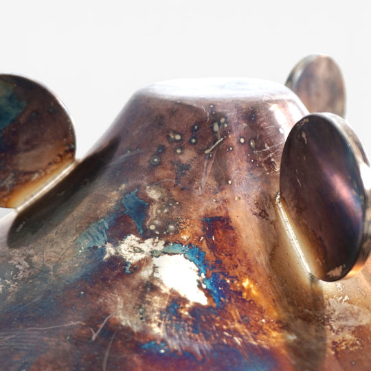 WMF Ikora skulpturale Bauhaus Schale Messing versilbert von Paul Haustein, 1920