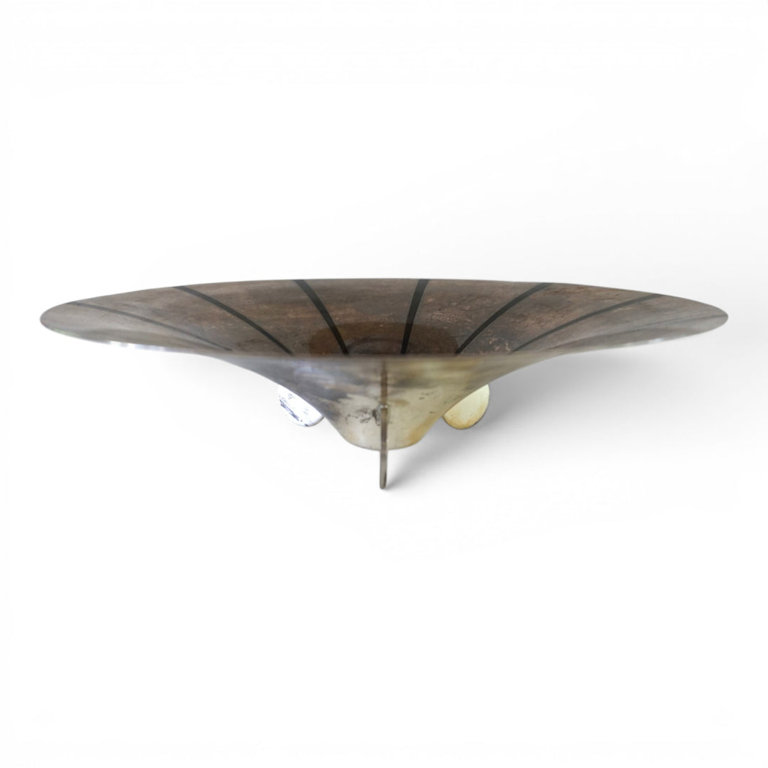 WMF Ikora skulpturale Bauhaus Schale Messing versilbert von Paul Haustein, 1920