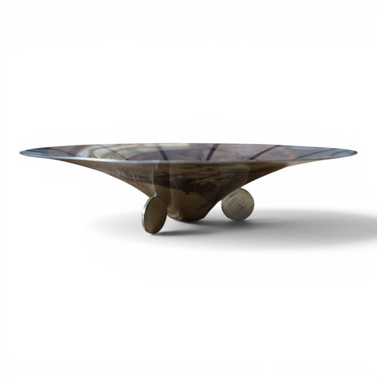 WMF Ikora skulpturale Bauhaus Schale Messing versilbert von Paul Haustein, 1920