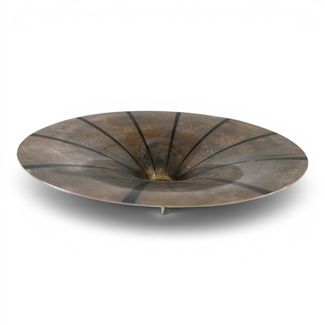 WMF Ikora skulpturale Bauhaus Schale Messing versilbert von Paul Haustein, 1920