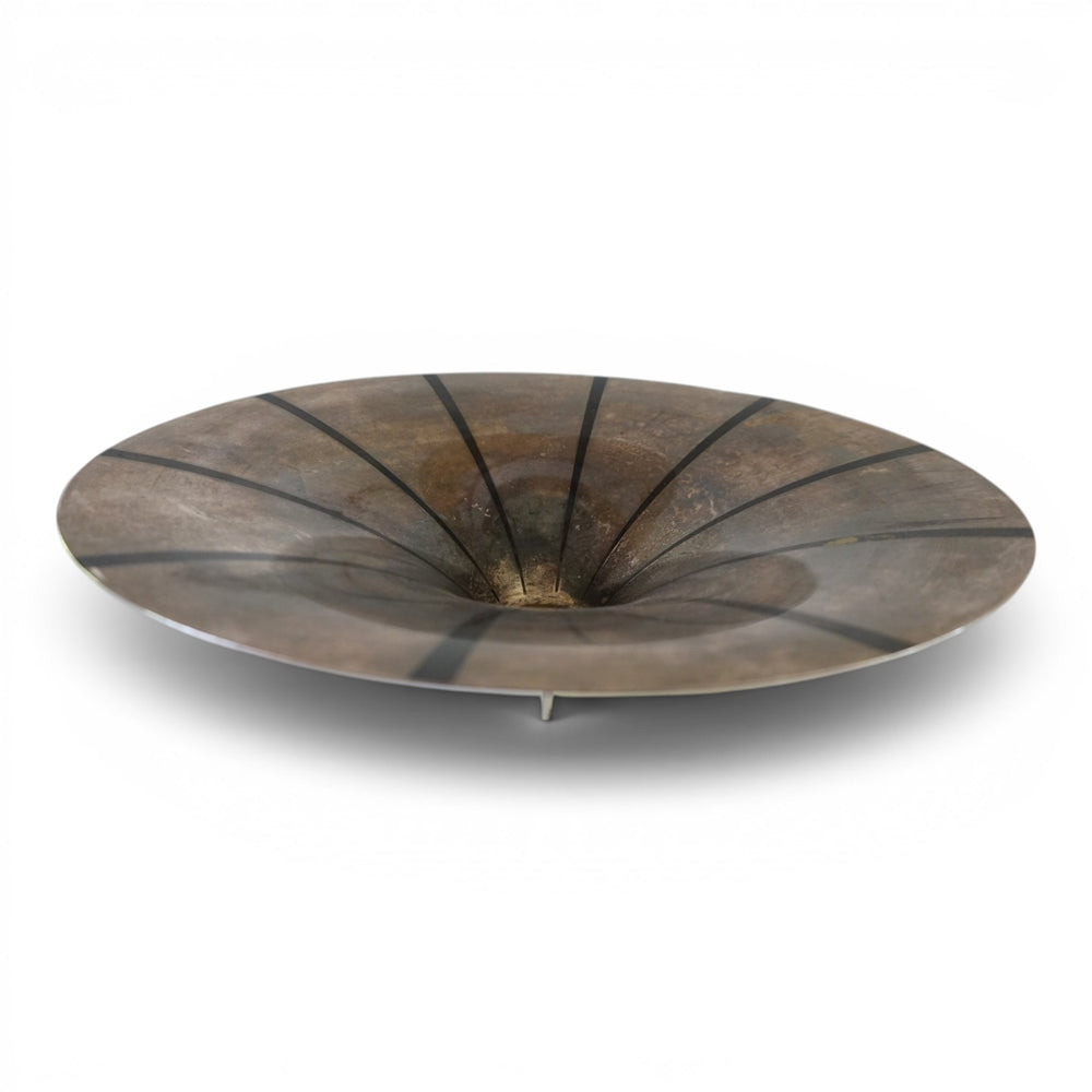 WMF Ikora skulpturale Bauhaus Schale Messing versilbert von Paul Haustein, 1920