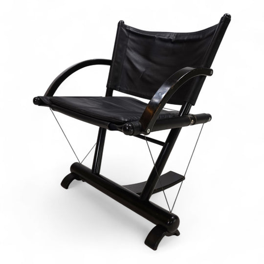 Weishäupl Werkstätten String Leder Stuhl postmodern, 1980