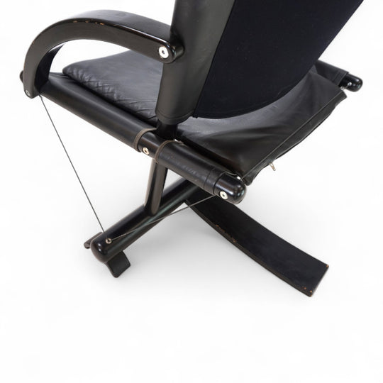 Weishäupl Werkstätten String Leder Stuhl postmodern, 1980