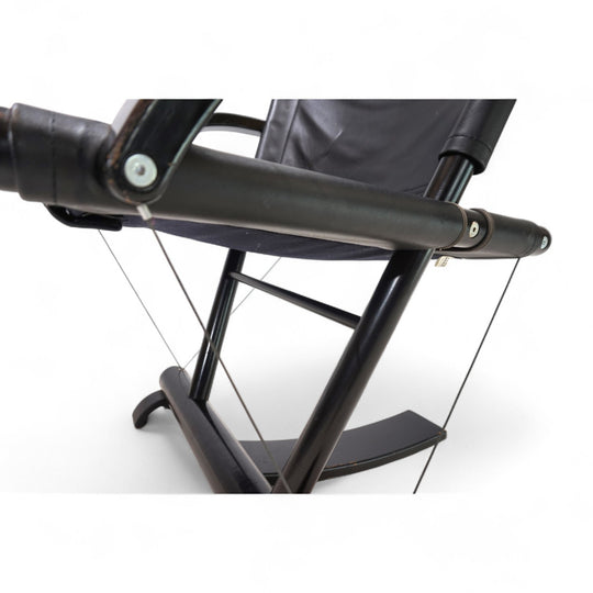 Weishäupl Werkstätten String Leder Stuhl postmodern, 1980