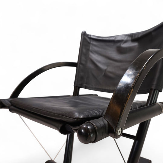 Weishäupl Werkstätten String Leder Stuhl postmodern, 1980