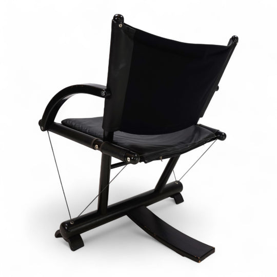 Weishäupl Werkstätten String Leder Stuhl postmodern, 1980