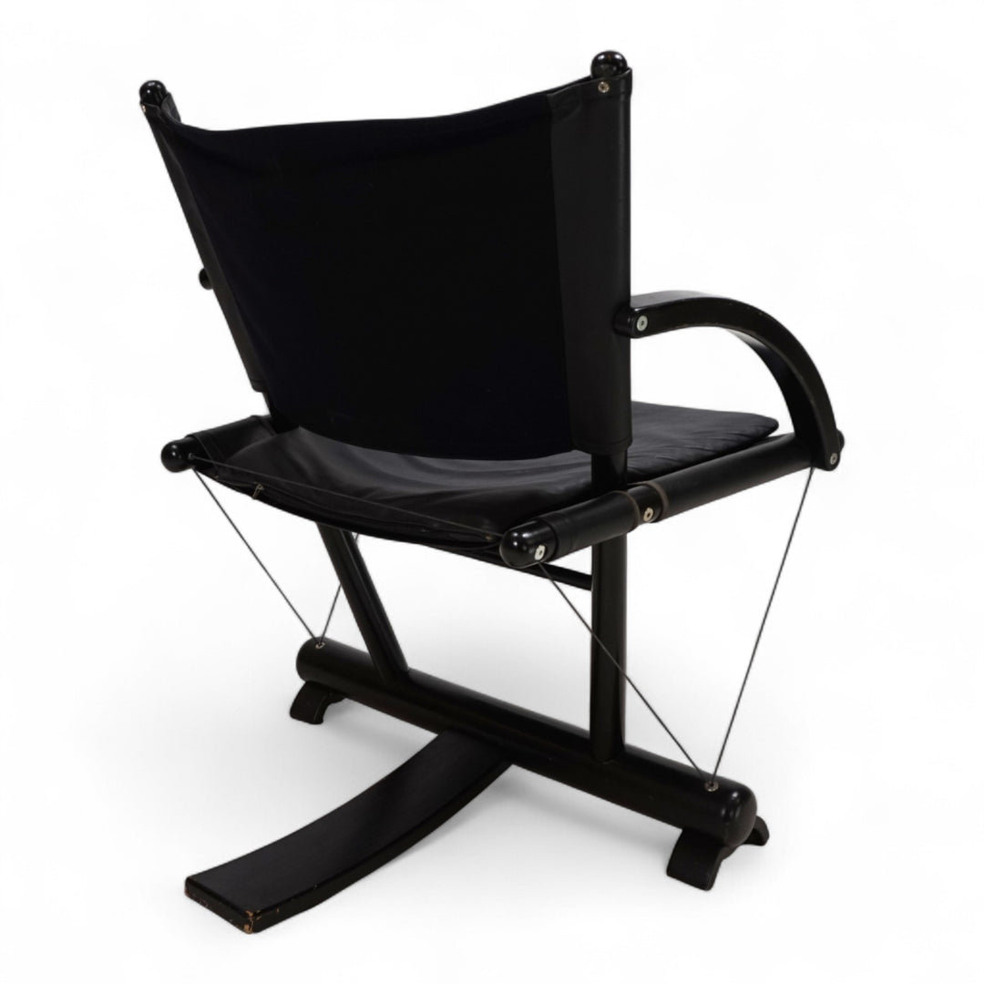 Weishäupl Werkstätten String Leder Stuhl postmodern, 1980