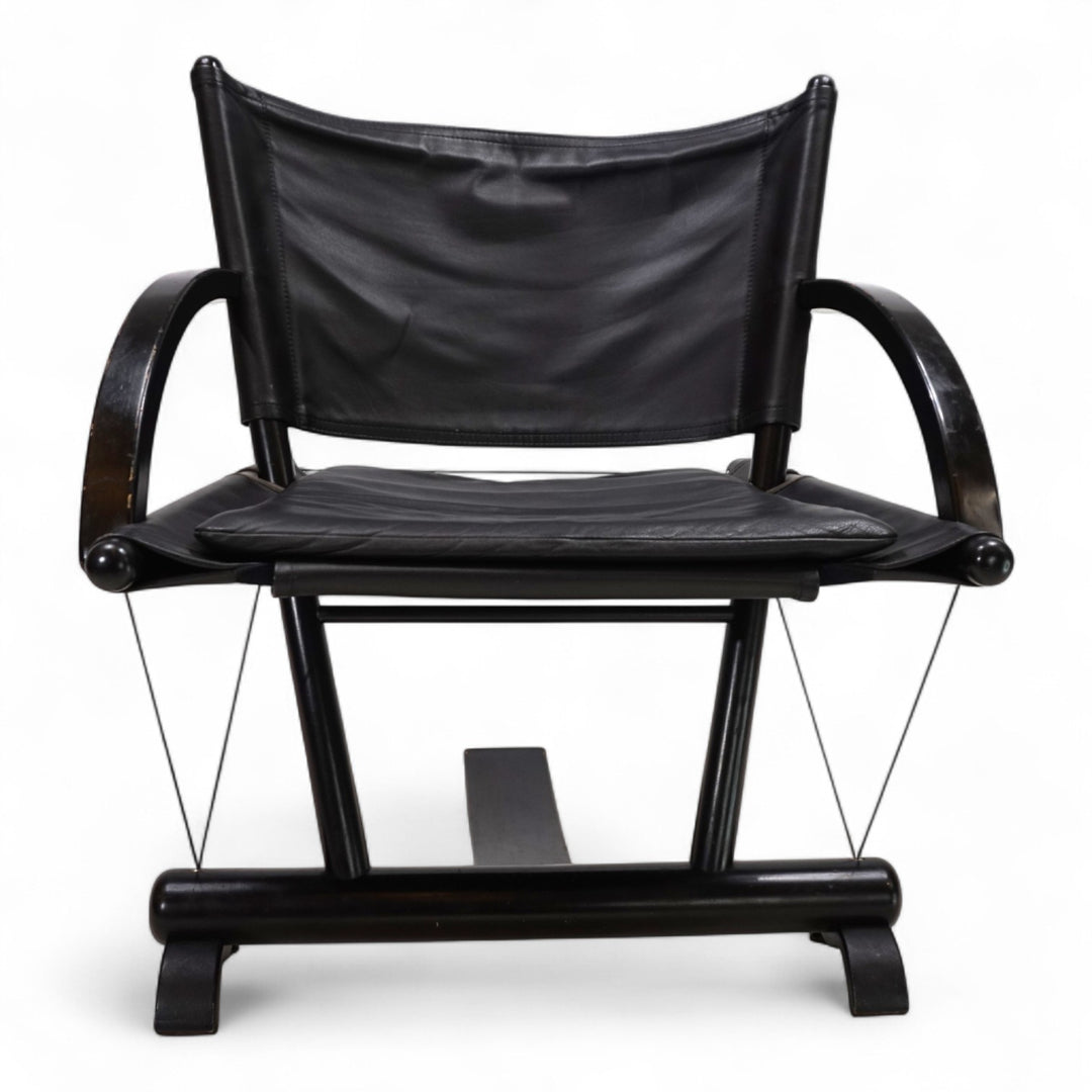 Weishäupl Werkstätten String Leder Stuhl postmodern, 1980