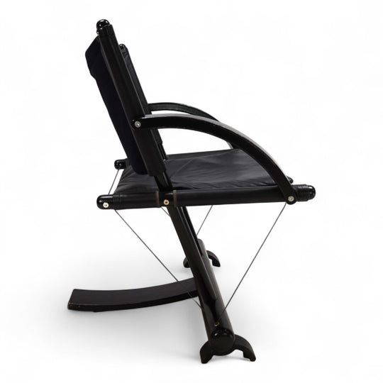 Weishäupl Werkstätten String Leder Stuhl postmodern, 1980