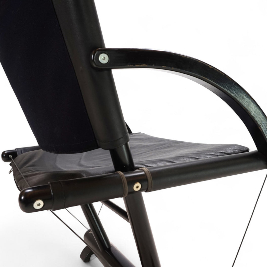 Weishäupl Werkstätten String Leder Stuhl postmodern, 1980