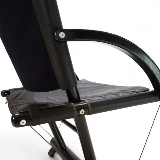 Weishäupl Werkstätten String Leder Stuhl postmodern, 1980