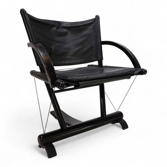 Weishäupl Werkstätten String Leder Stuhl postmodern, 1980