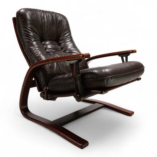 Westnofa The Panter Leder Loungesessel von Arnt Lande, 1970