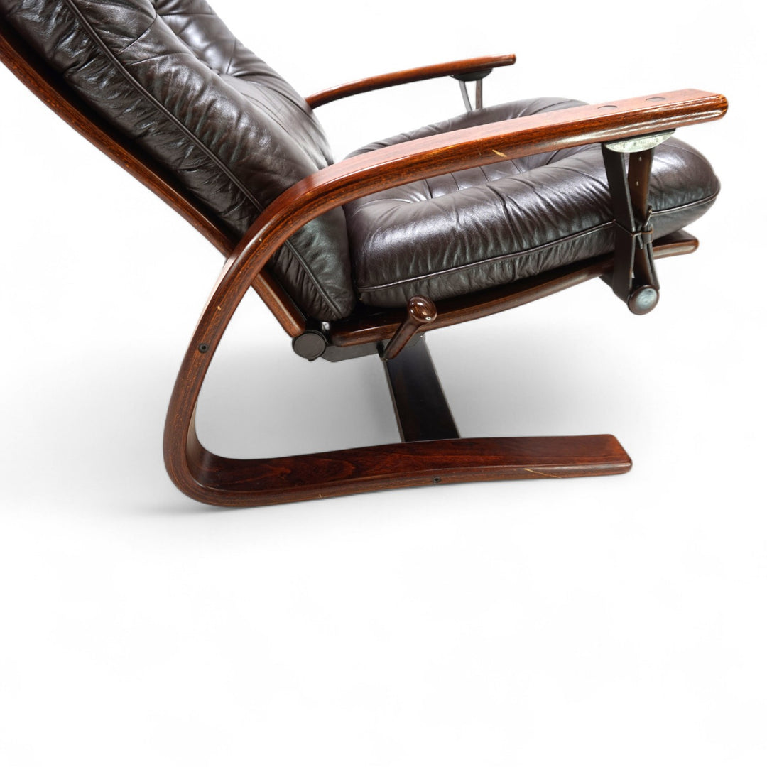 Westnofa The Panter Leder Loungesessel von Arnt Lande, 1970