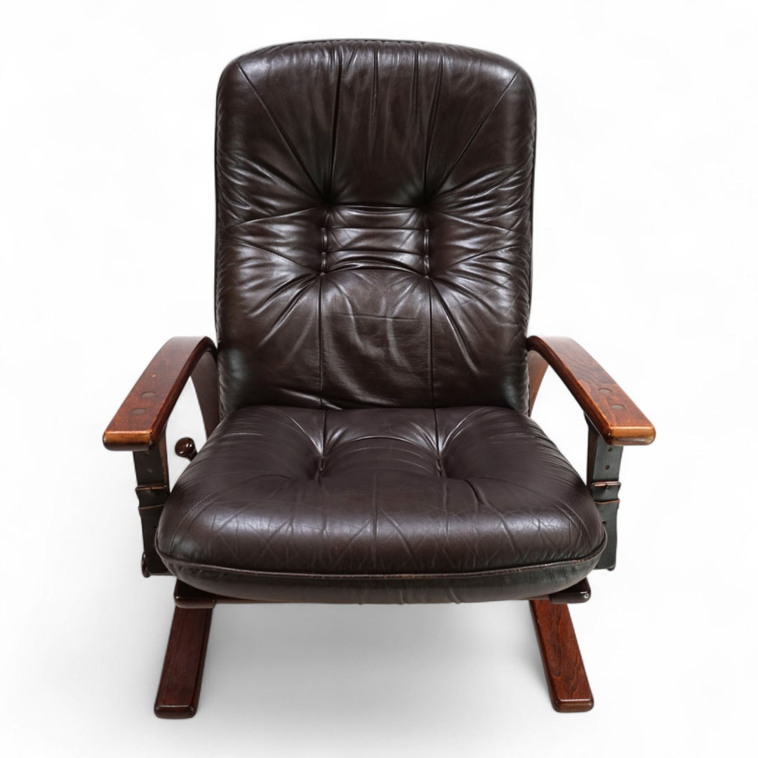 Westnofa The Panter Leder Loungesessel von Arnt Lande, 1970