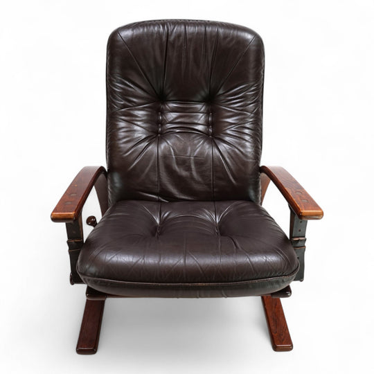 Westnofa The Panter Leder Loungesessel von Arnt Lande, 1970