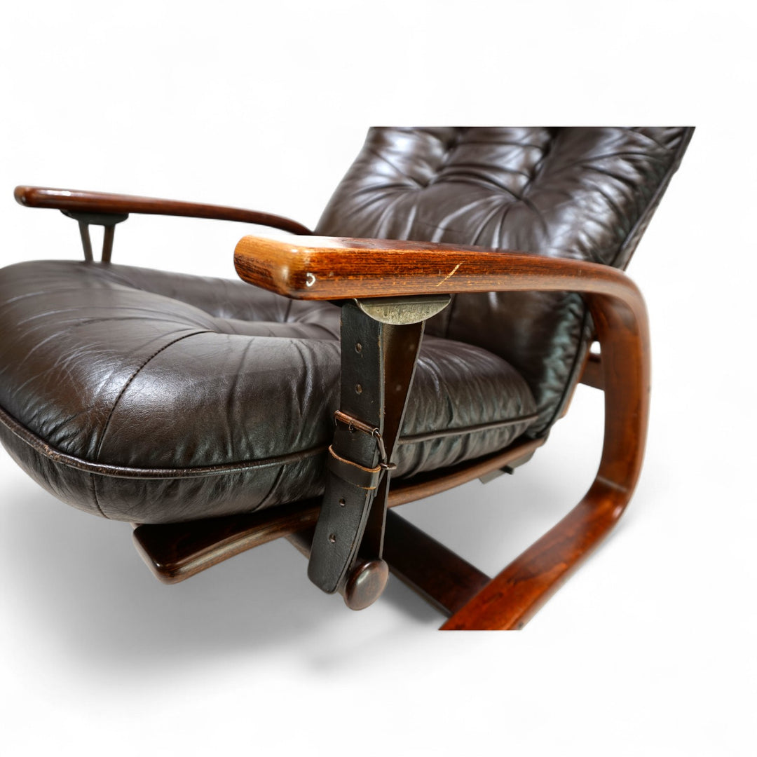 Westnofa The Panter Leder Loungesessel von Arnt Lande, 1970