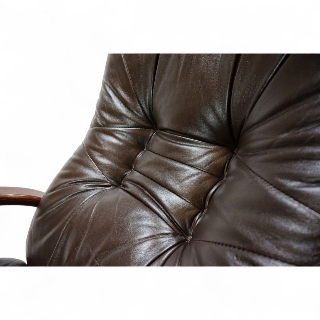 Westnofa The Panter Leder Loungesessel von Arnt Lande, 1970