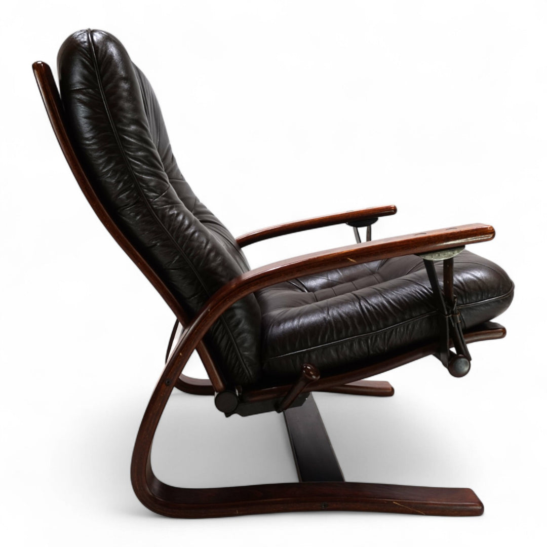 Westnofa The Panter Leder Loungesessel von Arnt Lande, 1970