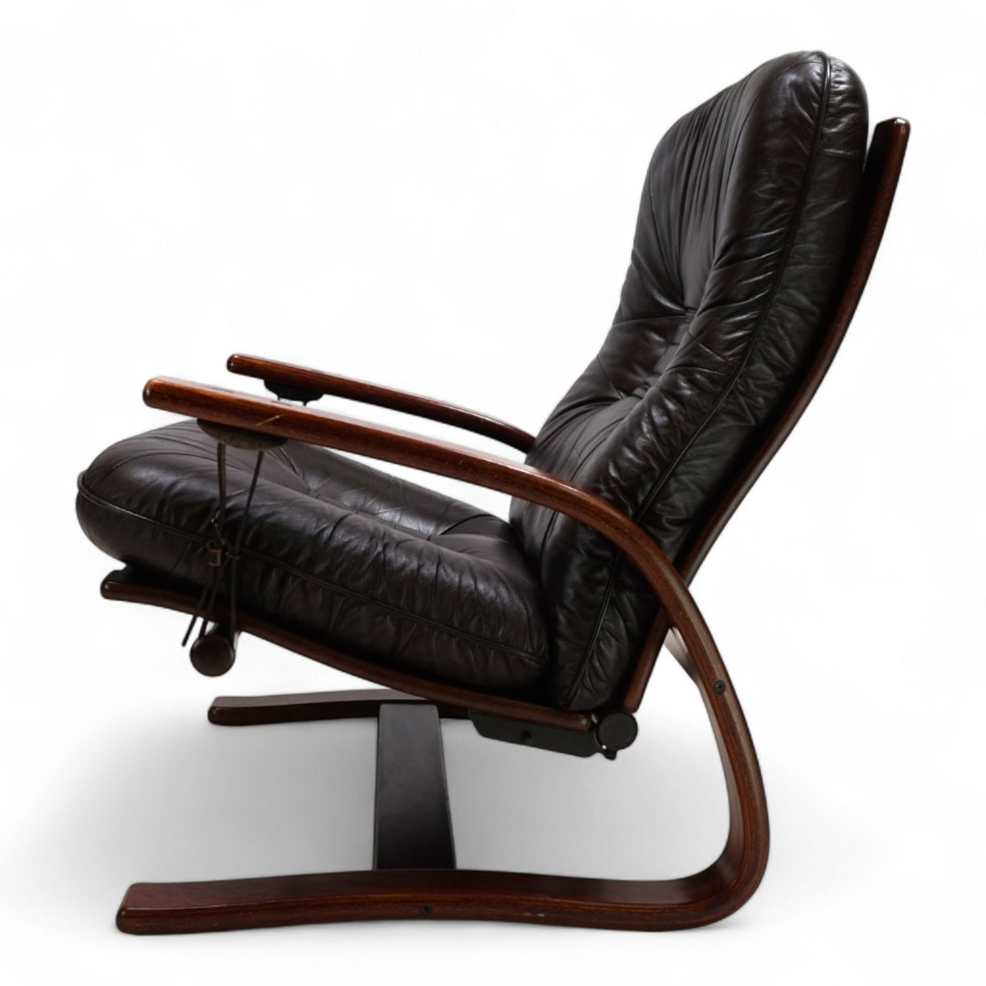 Westnofa The Panter Leder Loungesessel von Arnt Lande, 1970