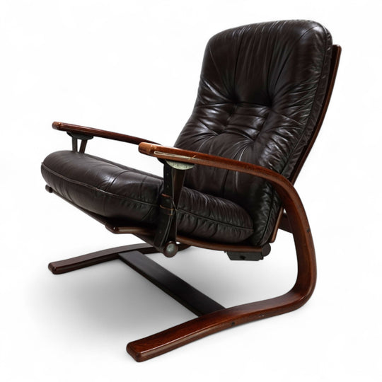 Westnofa The Panter Leder Loungesessel von Arnt Lande, 1970