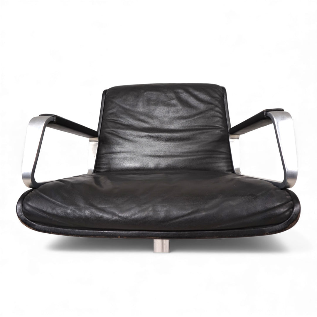 Wilkhahn Delta Leder Konferenz/Esszimmerstuhl drehbar von Delta Group, 1960